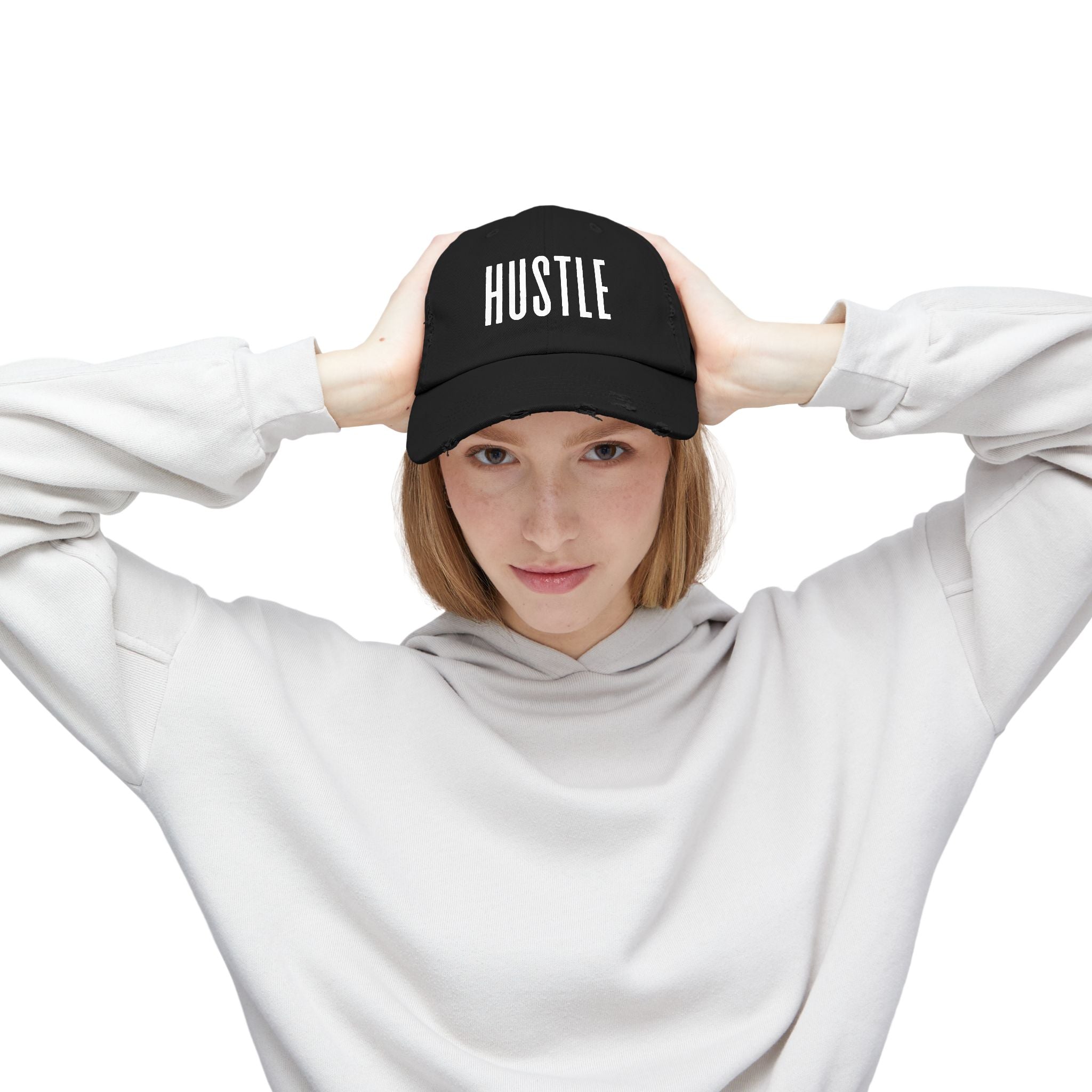 Hustle Distressed Baseball Cap