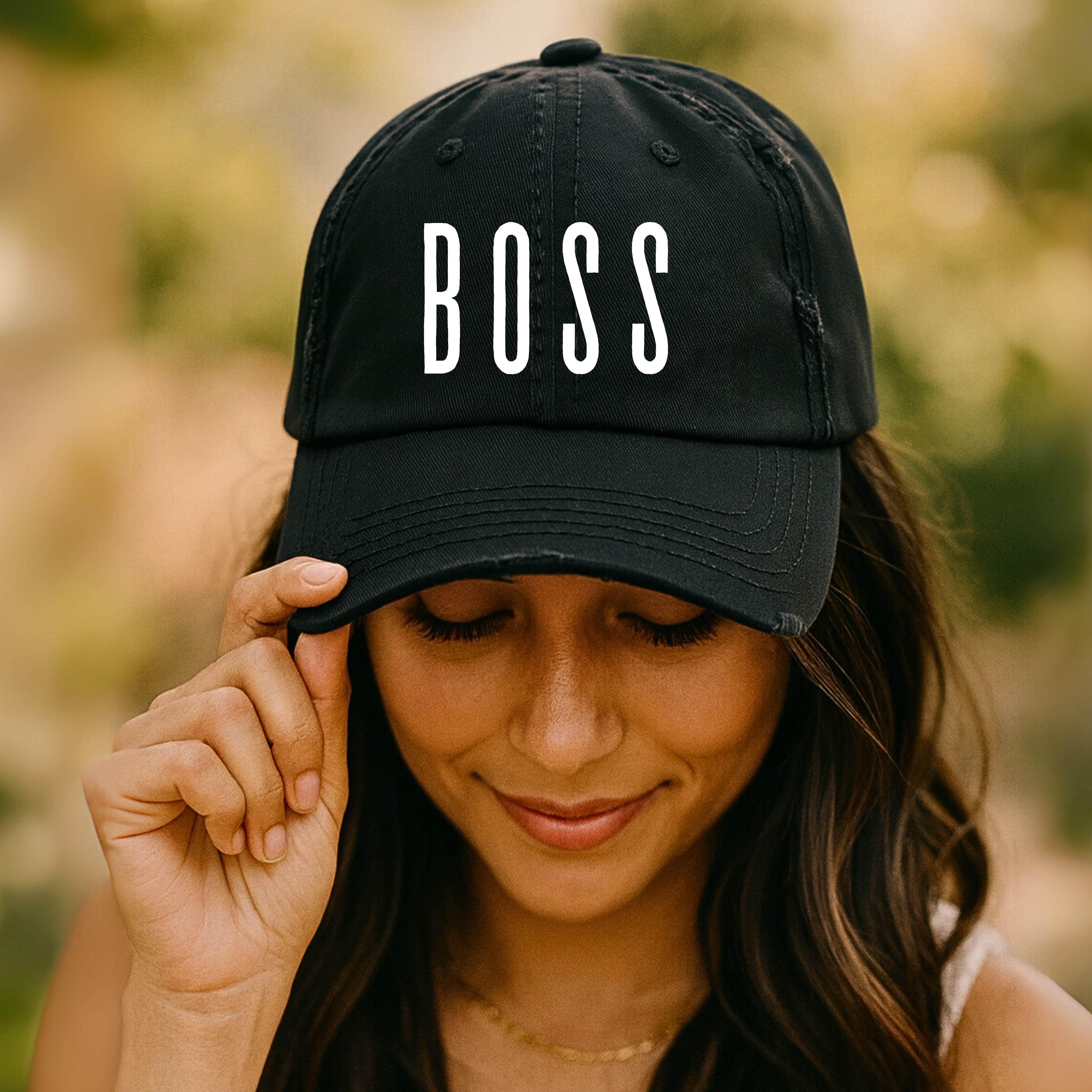 BOSS Distressed Baseball Cap