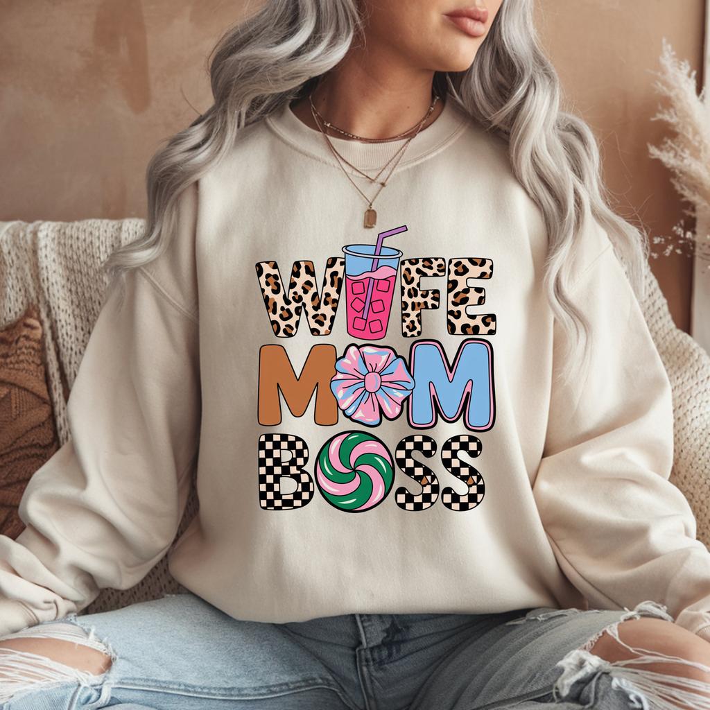 Boss Suite™ Wife Mom Boss Crewneck