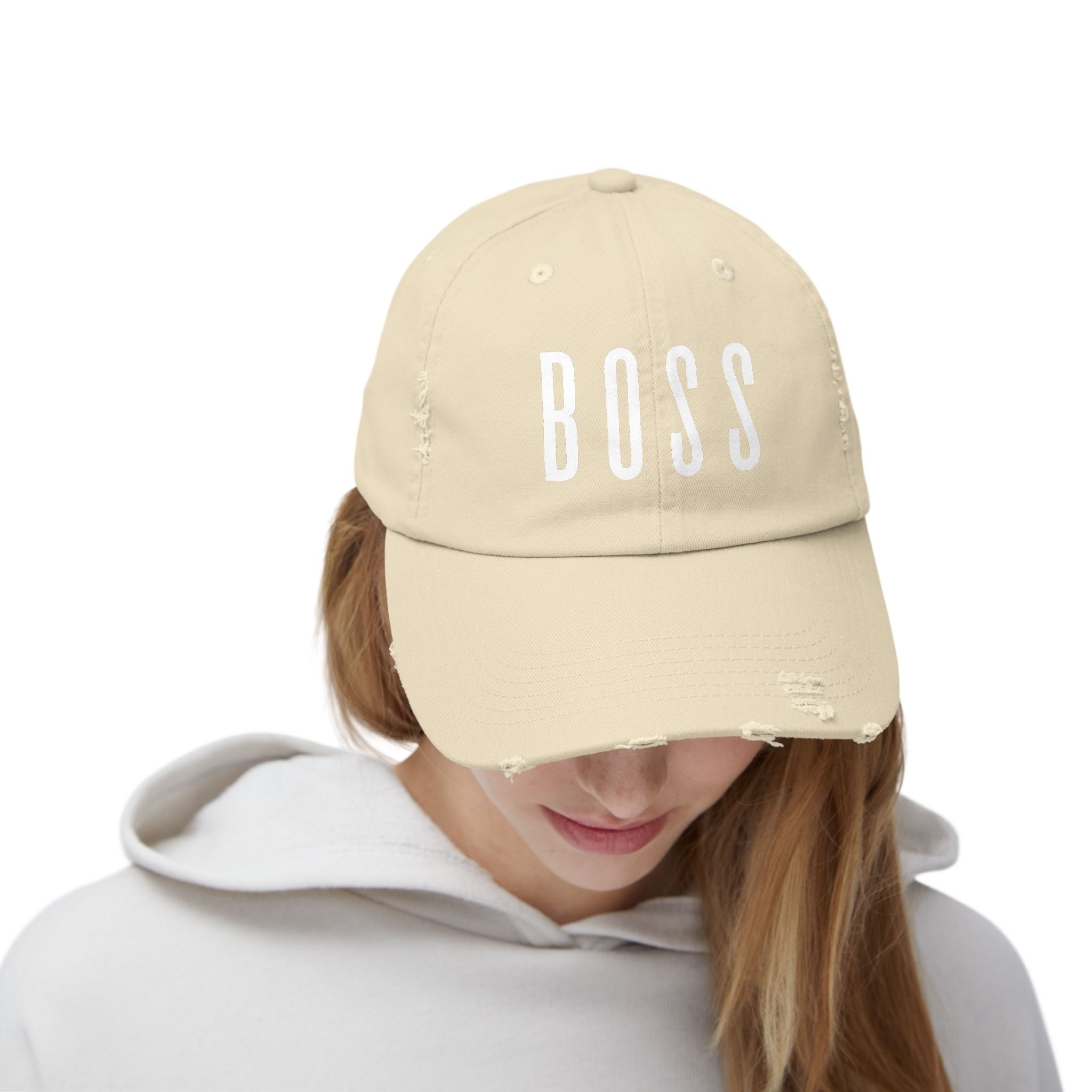 BOSS Distressed Baseball Cap