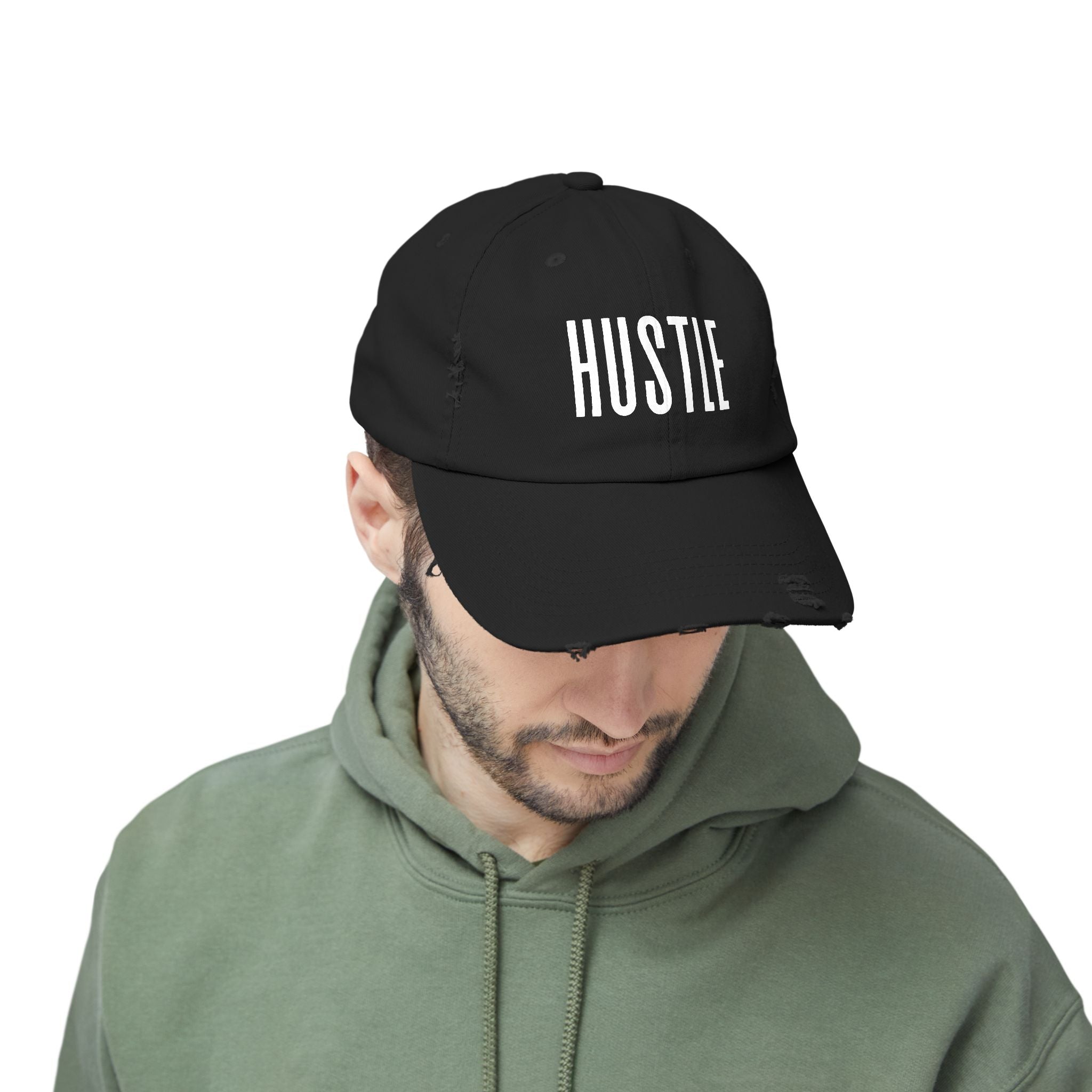 Hustle Distressed Baseball Cap